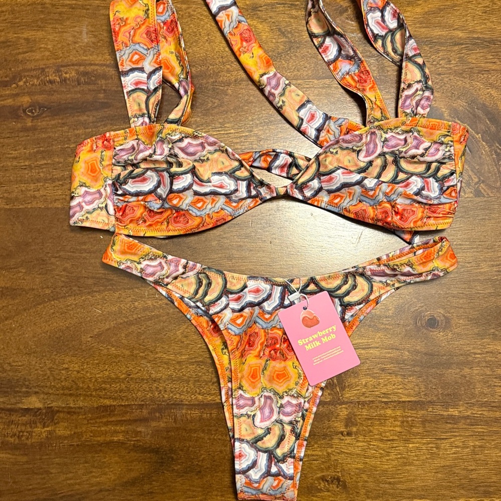 Strawberry Milk Mob Bikini top&bottom